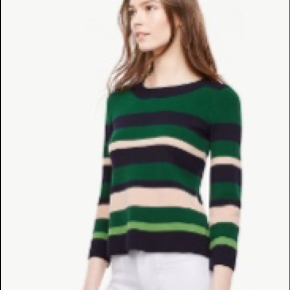 🌹🆕🌹 NWT Ann Taylor striped 3/4 sleeve Sweater